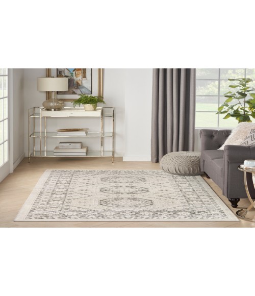 Nourison Serenity Home Ivory Grey SRH01 3 ft. 11 in. X 5 ft. 11 in. Rectangle Rug