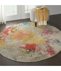 Nourison CELESTIAL Area Rug Nourison Celestial Round Area Rug CES12-Ivory/Multicolor