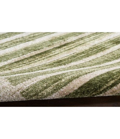 Nourison Astra Machine Washable Ivory Olive ASW03 6 ft. 7 in. X 9 ft. Rectangle Rug