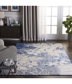 Nourison Tranquil(Traql) - Tra08 Beige Navy Area Rug 6 ft. X 9 ft. Rectangle
