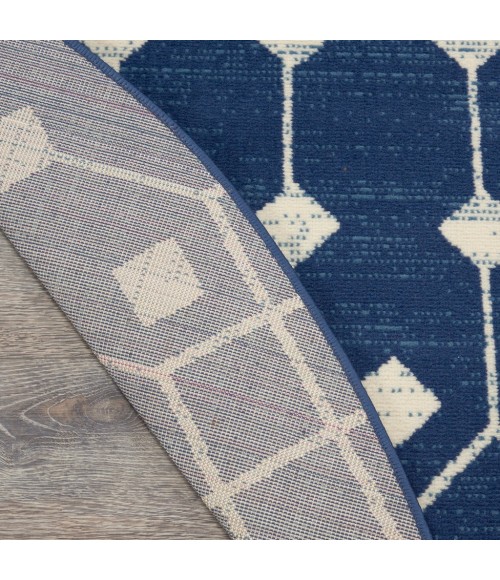 Nourison Grafix Round Area Rug GRF37-Navy