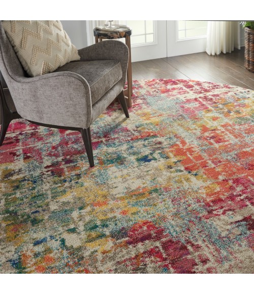 Nourison Celestial Round Area Rug CES13-Pink/Multicolor