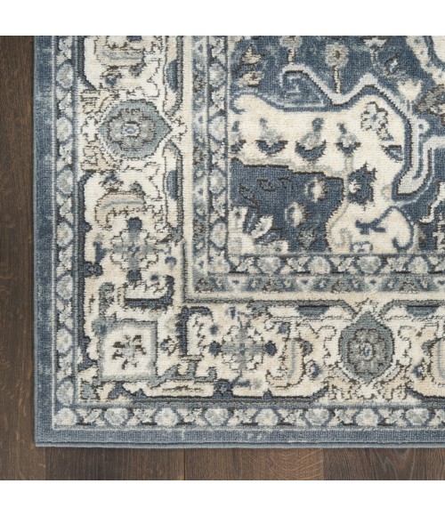 Nourison Quarry Navy Ivory QUA18 6 ft. X 9 ft. Rect. Rug