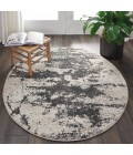 Nourison Maxell Round Area Rug MAE07-Ivory/Grey