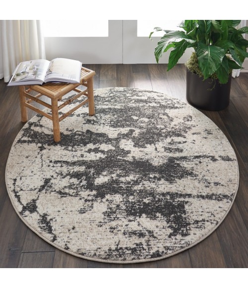 Nourison MAXELL Area Rug Nourison Maxell Round Area Rug MAE07-Ivory/Grey