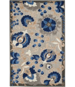 Nourison Aloha - Alh17 Natural Blue Area Rug 2 ft. 8 X 4 ft. Rectangle