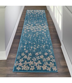 Nourison Tranquil(Traql) - Tra04 Turquoise Area Rug 2 ft. 3 X 7 ft. 3 Rectangle