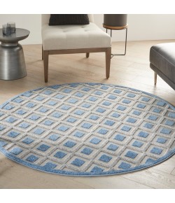 Nourison Home Aloha ALH26 Blue Grey 5 ft. 3 in. Round Area Rug