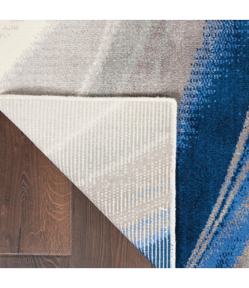 Nourison Twilight Area Rug TWI28 Ivory Grey Blue 7'9" x 9'9"