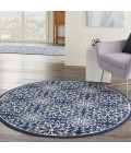 Nourison Jubilant Round Area Rug JUB06-Navy/Ivory