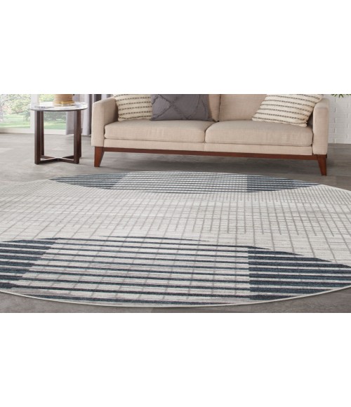 Nourison Astra Machine Washable Ivory Blue Rug ASW03 7 ft. 10 in. Round - Rugs Town Nourison Astra Machine Washable Ivory Blue ASW03 7 ft. 10 in. Round Rug