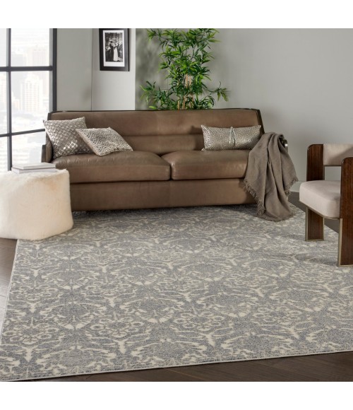 kathy ireland Home Sahara Area Rug KI390-Ivory/Platinum