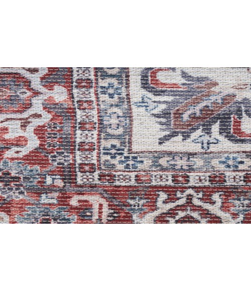 Nicole Curtis Machine Washable Series 1 Brick Ivory SR104 4 ft. X 6 ft. Rectangle Rug