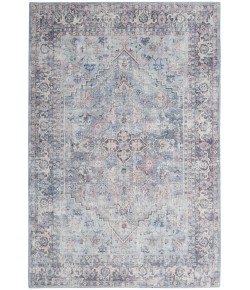 Nicole Curtis Nicolecurtis Series1 - Sr104 Light Grey Blue Area Rug 4 ft. X 6 ft. Rectangle