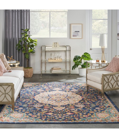 Nourison Passion Area Rug PSN22 Navy Multicolor