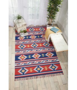 Nourison Baja - Baj03 Blue Red Area Rug 5 ft. X 7 ft. Rectangle
