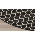 Nourison Reversible Indoor Outdoor Black RVB01 8 ft. Round Rug