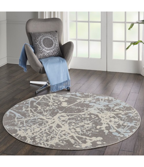 Nourison Jubilant Round Area Rug JUB12-Grey