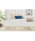 Nourison Astra Machine Washable Beige Blue ASW12 3 ft. 3 in. X 5 ft. Rectangle Rug