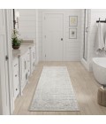 Nourison Astra Machine Washable Grey ASW12 2 ft. 2 in. X 8 ft. Rect. Rug