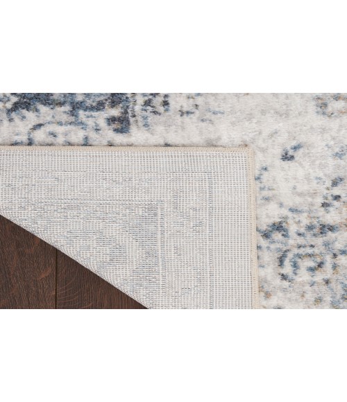 Nourison Astra Machine Washable Ivory Blue ASW16 7 ft. 10 in. X 10 ft. Rectangle Rug