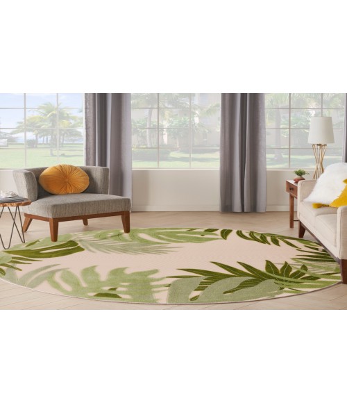 Nourison Aloha Ivory Green ALH40 7 ft. 10 in. Round Rug