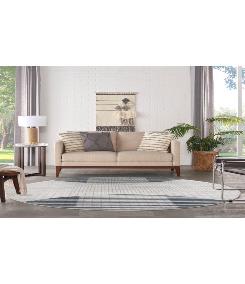 Nourison Astra Machine Washable Ivory Blue Rug ASW03 7 ft. 10 in. Round - Rugs Town Nourison Astra Machine Washable Ivory Blue ASW03 7 ft. 10 in. Round Rug