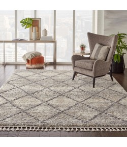 Nourison Scandinavian Shag Ivory/Grey SCN01 7 ft. 10 in. X 10 ft. 6 in. Rect. Rug
