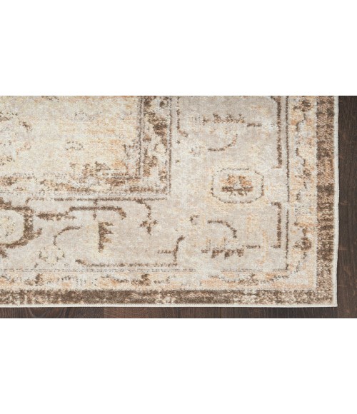 Nourison Astra Machine Washable Beige ASW11 6 ft. 7 in. X 9 ft. Rectangle Rug