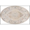 Nourison Astra Machine Washable Ivory Blue ASW13 5 ft. 3 in. Round Rug