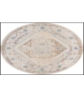 Nourison Astra Machine Washable Ivory Blue ASW13 5 ft. 3 in. Round Rug