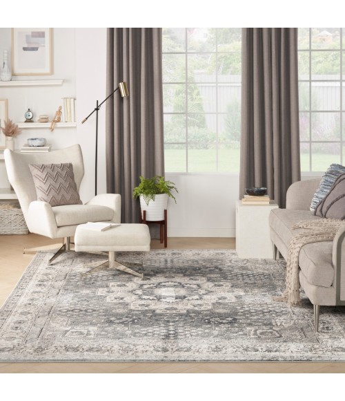 Nourison Quarry Grey/Ivory QUA07 7 ft. X 10 ft. Rect. Rug