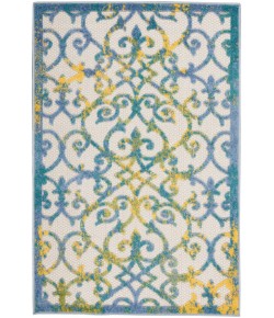 Nourison Aloha - Alh21 Ivory Blue Area Rug 2 ft. 8 X 4 ft. Rectangle
