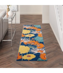 Nourison Allur - Alr06 Navy Multicolor Area Rug 2 ft. 3 X 7 ft. 6 Rectangle