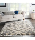Nourison Oslo Shag Grey/Ivory OSL02 5 ft. X 8 ft. Rect. Rug