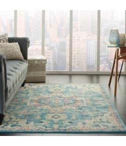 Nourison Passion - Psn25 Ivory Light Blue Area Rug 5 ft. 3 X 7 ft. 3 Rectangle