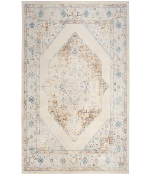 Nourison Astra Machine Washable Ivory Blue ASW13 9 ft. X 12 ft. Rectangle Rug