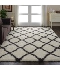 Nourison ULTRA PLUSH SHAG Area Rug Nourison Ultra Plush Shag Area Rug ULP02-Ivory/Charcoal