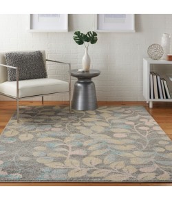 Nourison Tranquil(Traql) - Tra03 Grey Beige Area Rug 6 ft. X 9 ft. Rectangle