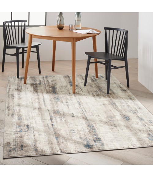 Calvin Klein Infinity Area Rug IFN02 Ivory Grey Blue