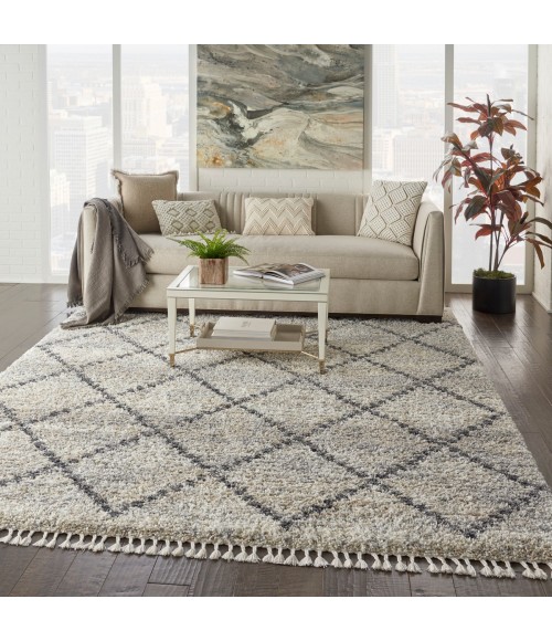 Nourison Scandinavian Shag Silver Grey SCN01 7 ft. 10 in. X 10 ft. 6 in. Rect. Rug