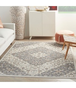 Nourison Elation - Etn08 Ivory Grey Area Rug 4 ft. X 6 ft. Rectangle
