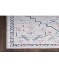 Nicole Curtis Machine Washable Series 1 Ivory Blue SR110 2 ft. 2 in. X 8 ft. Rectangle Rug