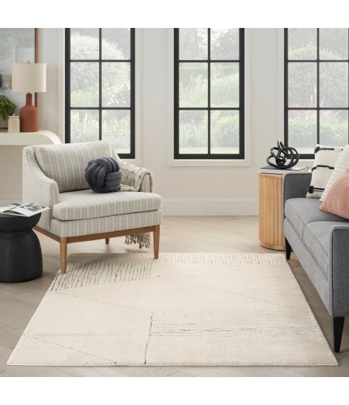 Nourison Modern Comfort Ivory Black Rug MNC02 4 ft. X 6 ft. Rect. - Rugs Town Nourison Modern Comfort Ivory Black MNC02 4 ft. X 6 ft. Rect. Rug