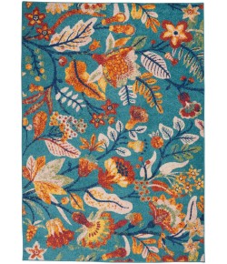 Nourison Allur - Alr09 Turquoise/Multicolor Area Rug 5 ft. 3 X 7 ft. 3 Rectangle