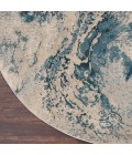 Nourison Maxell Area Rug MAE08 Ivory/Teal 5'3" x round