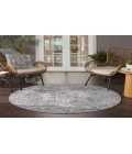 Nicole Curtis Machine Washable Series 1 Ivory Grey SR101 5 ft. 3 in. Round Rug