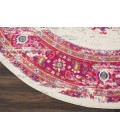 Nourison Passion Round Area Rug PSN03-Ivory/Fuchsia