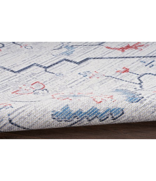 Nicole Curtis Machine Washable Series 1 Ivory Blue SR110 2 ft. X 3 ft. 9 in. Rectangle Rug