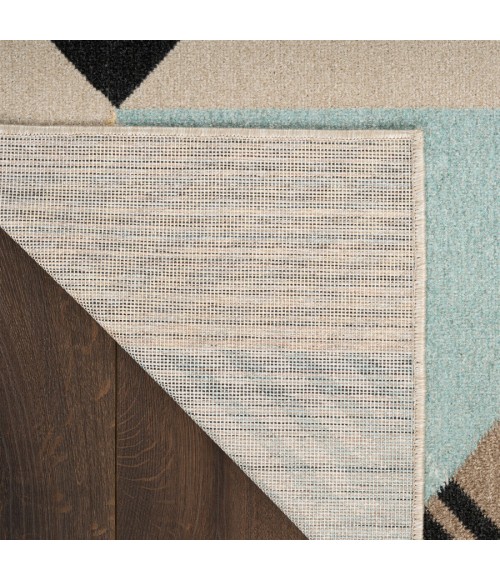 Nourison Home Washable Decor Blue Multicolor WSD10 5 ft. 3 in. X 7 ft. Rectangle Rug
